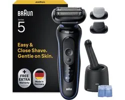 Braun Series 5 Rasoir, Jusqu'à 50 Min, Station SmartCare, + 2 Accessoires, 52-B7650CC, Bleu