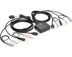 Tripp-Lite B032-HUA2 2-Port USB/HD Cable KVM Switch with Audio/Video, Cables and USB Peripheral Sharing TrippLite