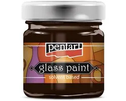 Pentart glasverf solvent basis 30 ml bruin - creatieve verf voor glas.