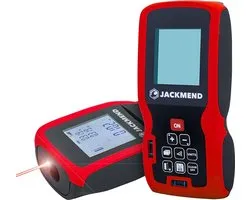 JACKMEND Professionele Laserafstandmeter met 100 Meter Bereik - Inclusief Beschermhoes en Batterijen - Laser Afstandsmeter voor Afstand / Volume / Oppervlakte / Pythagoras Meeting - Digitale Lasermeter 1,5mm Accuraat - Afstand Meter Apparaat