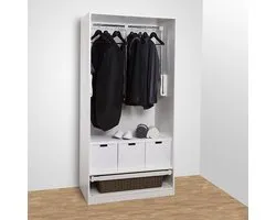 SOTECH kledinglift, wit, staal verchroomd, voor kastbreedtes 645 - 910 mm, verstelbaar (beslag zonder kast!)