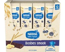 Nestlé Baby fruitreep bosbes - tussendoortje - met fruit & granen - babyvoeding 12+ maanden - 20 repen