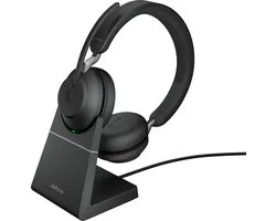 Jabra Evolve2 65 UC Stereo + Stand - Bluetooth Headset - on-ear - wireless - USB - noise isolating - black