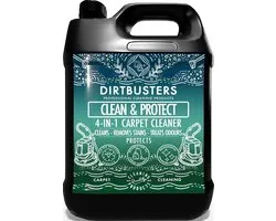 Dirtbusters 4 in 1 Concentrated Deodorising Cleaner for Carpets/Fabric, Protects and Neutralises Odours - Shampoo for Washing Machines by Extraction, Fresh Lemon Scent 5L