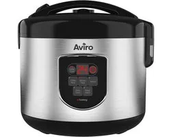 Cuiseur à riz Aviro - Mijoteuse - 1,2 L - 7 fonctions - Fonction maintien au chaud - Cuiseur à Rice - Revêtement antiadhésif - Multicuiseur - 2 à 6 personnes - Acier inoxydable