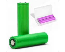 Lot de 2 batteries rechargeables Tech Essentials® 18650 - 2600 mAh 3,6 V - 7,8 A - Li-ion - Surface plate - Support - Batterie - Lithium
