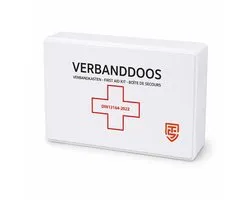 Technosafety First Premiers secours Box DIN13164-2022 + Support mural - Set de premiers soins - Homologuée internationale - Trousse de premiers soins - Kit de premiers soins