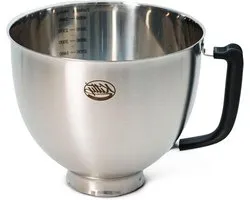 Kitty Professional Mixing bowl Super Bowl compatible with Food Processor 4.3 and 4.8 liters (Brushed steel)
