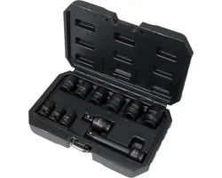 Jeu de douilles à chocs professionnel 11 pièces 1/2" - Acier CrMo SCM-440 Premium - Avec système AS-DRIVE - Qualité clé à chocs pour l'industrie et l'automobile