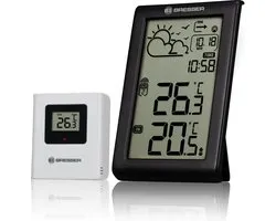 BRESSER Weerstation - Meteo Temp W - DCF-radiosignaal - Grote cijfers - Vorstalarm - Thermo/Hygro Meter