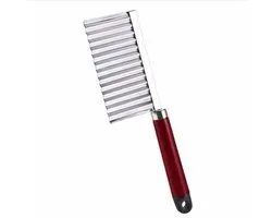 Couteau dentelé de cuisine multifonction - Coupe-frites - 22 cm - Acier inoxydable - EPIN 3D