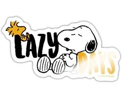 Peanuts Snoopy Lazy Days Chillen Sticker Maat S (max. 10 x 10cm)