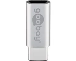 Goobay OTG-adapter micro-USB-B-bus naar USB-C-stekker zilver 10 W en 480 Mbit/s