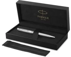 Parker Sonnet Ciselé Special Edition balpen, dop, huls en detail met palladium afwerking, medium, zwarte inkt