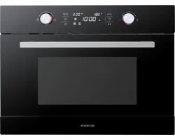 Inventum IMC6044GK - Inbouw combi-oven - Hetelucht - Microgolfoven - Grill - 44 liter - 45 cm hoog - Tot 230 graden - Zwart/RVS