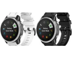Strap-it Bundel van 2 bandjes geschikt voor Garmin Fenix 9 (43mm) / 9 Pro (43mm) 8 - 43mm / Fenix 7s (Pro - Solar - Sapphire Solar) / Fenix 6s (Pro - Sapphire) / Fenix 5s (Plus - Sapphire) / Epix Pro (Gen 2) 42mm / Instinct 2s - E - Zwart Wit