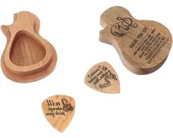 HEMOTON 1 Set Pick Box Picks Gitaar Pick Opslag Houder Prachtige Pick Houder Gitaar Pick Container Hout Gitaar Pick Gitaar Pick Organizer Houten Pick Case Gitaar Plectrums