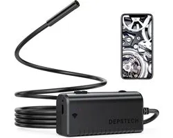 DEPSTECH 1200P WiFi endoscoopcamera met licht mobiele telefoon endoscoop, 2.0 megapixel HD buiscamera dubbele antennes halve band kabel inspectiecamera IP67 waterdicht voor Android, iOS, Windows, tablet -3.5M
