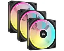 CORSAIR QX120 RGB Starter Kit - Lot de 3 boîtiers de ventilateur - 3x ventilateurs QX120 RGB PMW - 1x Hub iCUE LINK - Noir