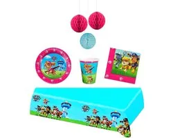 Nickelodeon - Paw Patrol Party Package - Filles - Rose - Articles de fête pour 6 enfants - Gobelets - Assiettes - Serviettes - Serviettes et Honeycomb