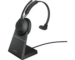 Jabra Evolve2 65  MS Mono + Stand - Bluetooth Headset - met standaard - op oor - omkeerbaar - Bluetooth - draadloos