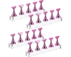 Nail Tips Practice Display Stands 20st Plastic Nail Art Holder Magnetische Basis Voor Kunstnagels Voor Thuis Salon Gebruik