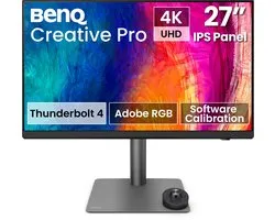 BenQ Creative Pro PD2732U Écran 27 pouces 4K Designer – 99 % Adobe RGB, Thunderbolt 4 & Uniformité des couleurs