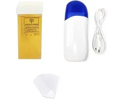 Wax Heater, Tibia Wax, 1 Roll on Cartridge + 1 Wax + 100 Paper, Random Color (KIT1)