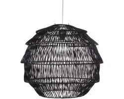Handmade Design lamp Hanglamp Artisjok Zwart Rotan woonkamer Slaapkamer Ø 60 cm