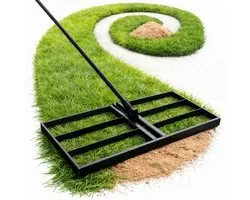 Anwicar Tuinnivellering 90x30cm -Verticuteerhark - Gazon Nivellering Hark