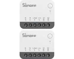 2x Sonoff ZBMINIR2 - Slimme Zigbee 3.0 Schakelaar, Compatibel met Home Assistant, Zigbee Router, Compact Design