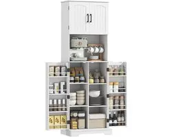 HOMCOM Keukenkast - MDF - 60x40x181,5 cm - Wit