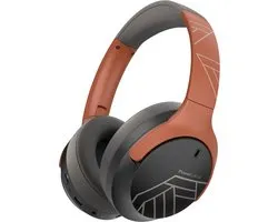 PowerLocus Boom - Koptelefoon Bluetooth - 60 uur batterijduur – Over Ear Koptelefoon Draadloos – 4 EQ-modi - Met Microfoon - Oranje/Grijs