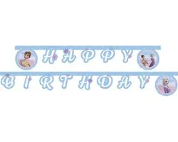 Vegaoo - Elsa Frozen kartonnen slinger Happy Birthday 2 m