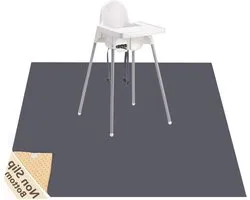 WOMUMON 129cm Tapis Anti-éclaboussures Lavable Arts Crafts Protecteur de Sol Antidérapant - Gris
