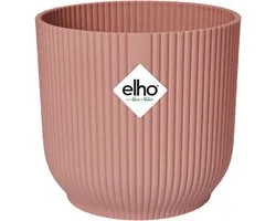 Elho Vibes Fold Rond 22 - Pot De Fleurs pour Intérieur - Plastique 100% Recyclé - Ø 22.0 x H 20.2 cm - Rose poudré