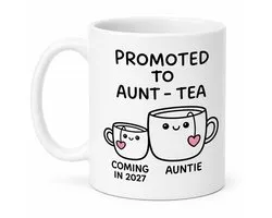 Promoted to Aunt-Tea Mok 330ml – Pregnancy Announcement – Zwangerschapsaankondiging 2027 – Cadeau voor Aanstaande Tante