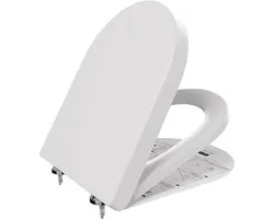 CECIPA max WC bril D-vorm - Toiletbril Softclose - Antibacterieel wit Duroplast - Easy Clean