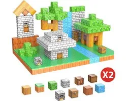Jojoy - 2 Stuks - Magnetische Blokken - 96 Kubussen - Pixel Bouwstenen - 2x2cm - Minecraft Stijl - Creatief Constructiespeelgoed - Montessori - MAGCRAFTI