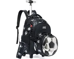 HTgroce Wheeled School Bag, Backpack with Trolley for Children, from First Class for School, Travel