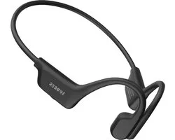 REBONE® OpenPulse Wave Bone Conduction Headphone - Casque Bluetooth Sans Fil - Écouteurs Open Ear - Écouteurs de Sport - Écouteurs pour Course et Natation - Fonction MP3 - Noir