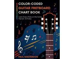 Guitar Mnemonics- Color-Coded Guitar Fretboard Chart Book - Learn Every Note on the Guitar Fast (0-12 Frets)