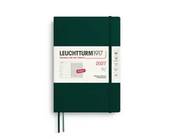 Leuchtturm1917 - 2027 Weekly Planner & Notebook - A5 Medium 15x21cm - forest green - softcover