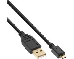 InLine® Micro-USB 2.0 kabel, USB-A(M) naar Micro-B (M), vergulde contacten, 5m