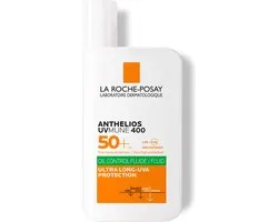 La Roche-Posay Anthelios UVMune Oil Control Fluid SPF50+ Zonnebrand - Gecombineerde tot Vette Huid met Neiging tot Acne - 50ml