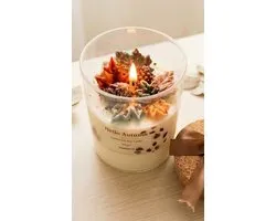 Bougie parfumée Hello Autumn – Pumpkin Spices & Vanille – 250g – Faite à la main – Bougie d'automne de luxe en verre