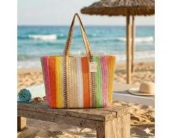 Enrico Benetti Rieten Strandtas Marbella Multicolor 1