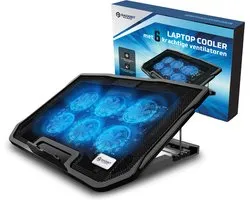 Cooler universel pour ordinateur portable avec 6 ventilateurs puissants - Tapis de refroidissement - Support pour ordinateur portable - Refroidisseur pour ordinateur portable - Support pour ordinateur portable - jusqu'à 17 pouces