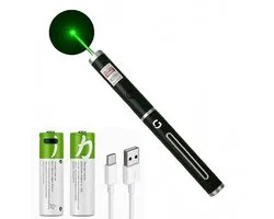 Laserpen Groen + AAA batterijen USB Oplaadbaar - Laserlampje - Laserpointer Kat - Laser - USB Oplaadbaar - CE Certificaat - Laser-pointer Lange Afstand, Laser-pointer Pen, TV Led Lcd - AA Batterijen - Batterijen inbegrepen