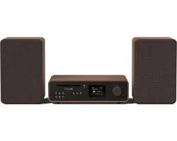 Pure Micro HiFi Classic Stereo Home audio-microsysteem 50 W Zwart, Walnoot